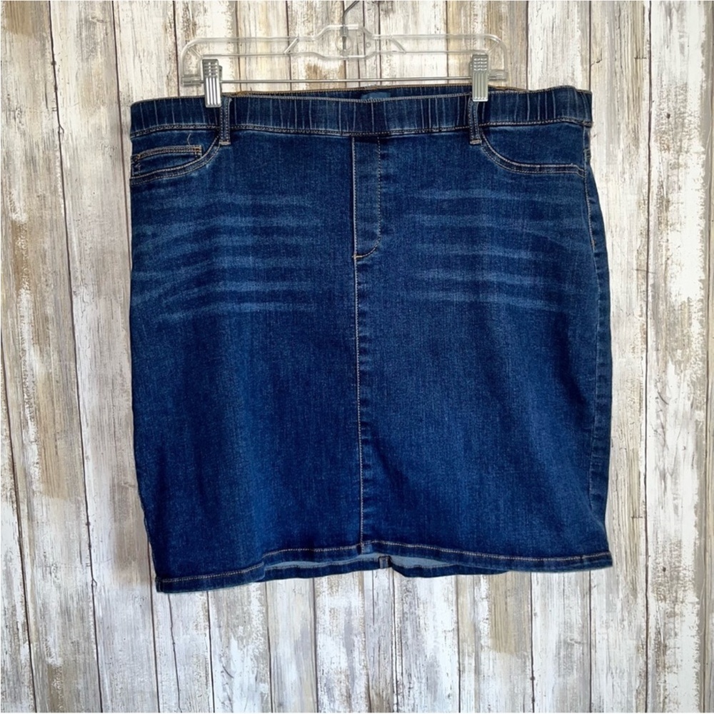 J. Jill Denim Dark Wash Denim Mini Skirt Women’s 2X - Picture 1 of 4